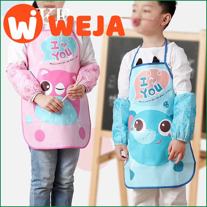 1pc Kids Apron for Painting School Smock for Painting Boy's and Girl's Portable Long Sleeveless Waterproof Child Art Apron