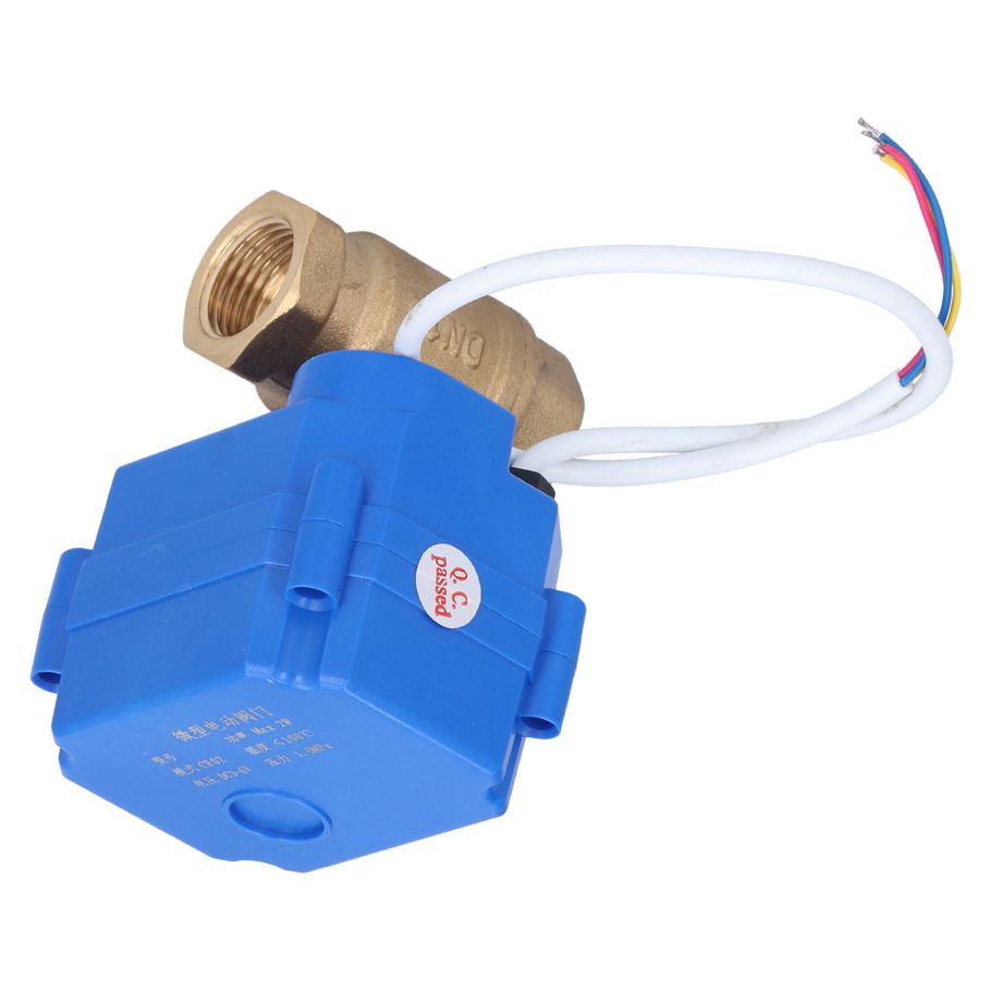 Romeng La Electric Ball Valve BSP Brass Motorized 3 Wire DC3~6V Through with Switch Indication
