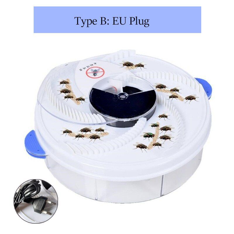 Upgraded Version USB Fly Catcher Automatic Pest Catcher Fly Killer Electric Fly Trap Device Insect Pest Reject Control Catcher（EU Plug）