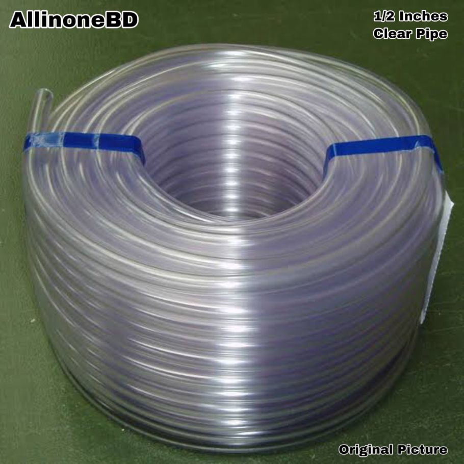 1/2 Inches Hose Pipe Soft & Clear PVC Tubing Hose Pipe 1/2" for DC Pump- Transfer Water Oil Gas