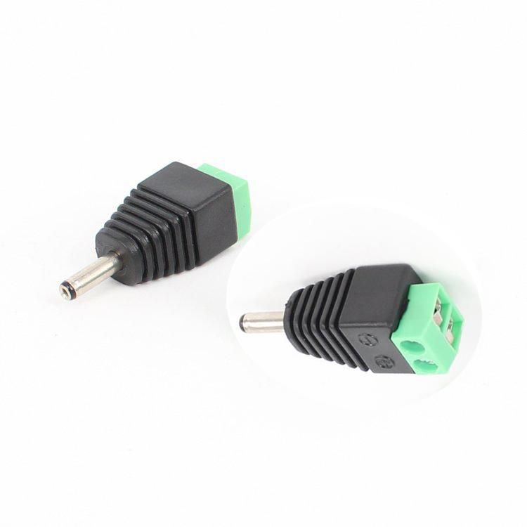 1.35mm x 3.5mm Male DC Jack 3.5 *1.35mm to 2Pin Screw Block Terminal Power Plug Connector for Security CCTV Camera System