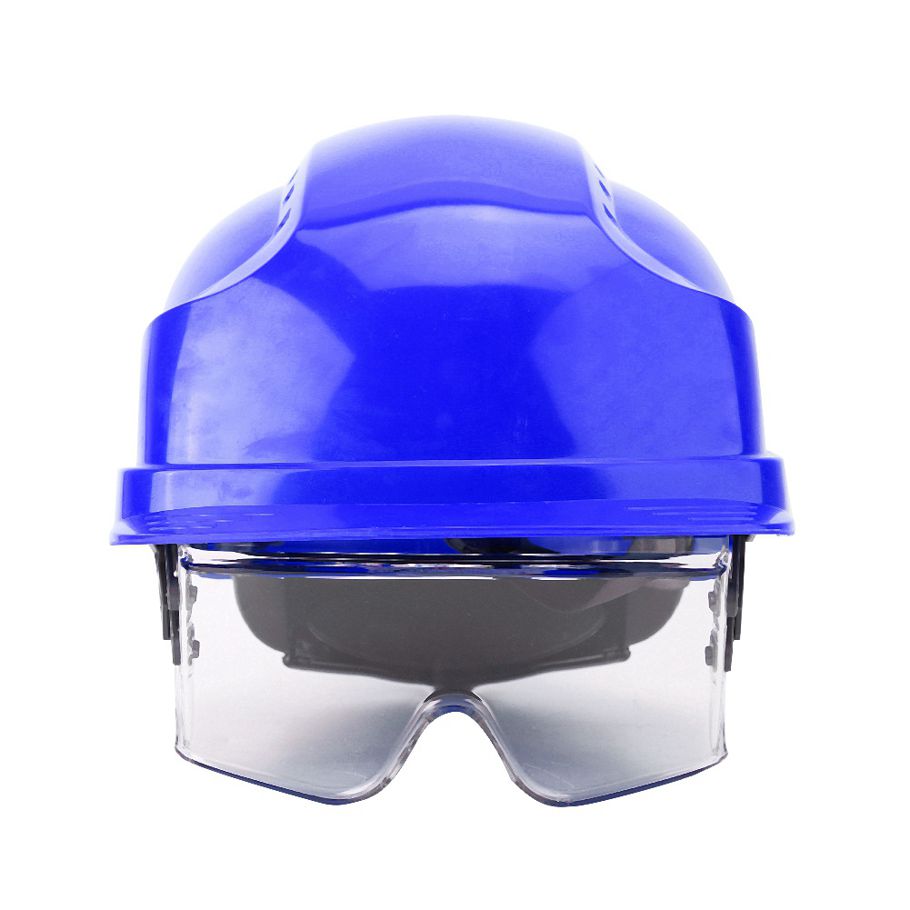 Safety Helmet 4 Color Optional Hard Hat Defender with Visor 6 Point Harness for Building Bridge Port Sites