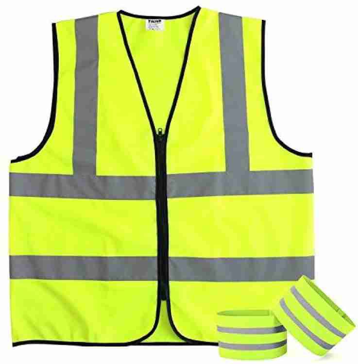Safety Vest High Visibility Heavy Duty & Hi Viz Reflective Motorcycle Construction Surveyor Security Wear, FREE SIZE
