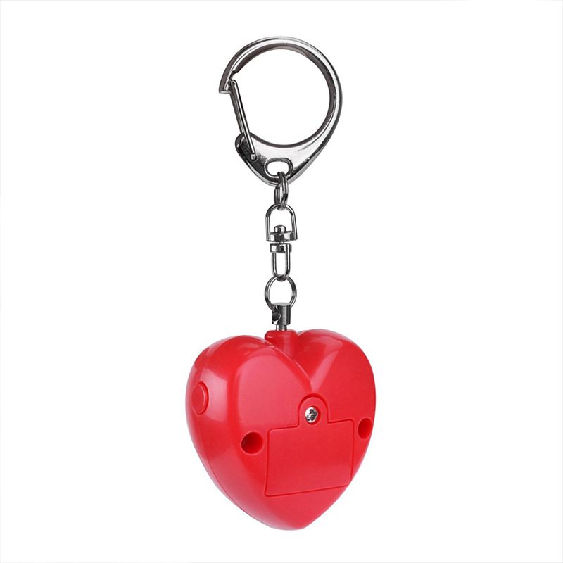 Personal Anti-attack Security Panic Loud Alarm Emergency Keychain Heart Shape Women Alarm