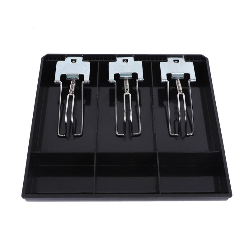 Durable 3-Grid Money Cash Coin Register Insert Tray Replacement Cashier Drawer Storage Register Tray Box Classify Store