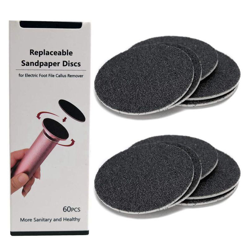 120 Pcs Replacement Sandpaper Discs Pad for Electric Foot File Callus Remover Pedicure Tool , 60 Pcs Regular Coarse 100 Grit with 60 Pcs Extra Coarse 80 Grit