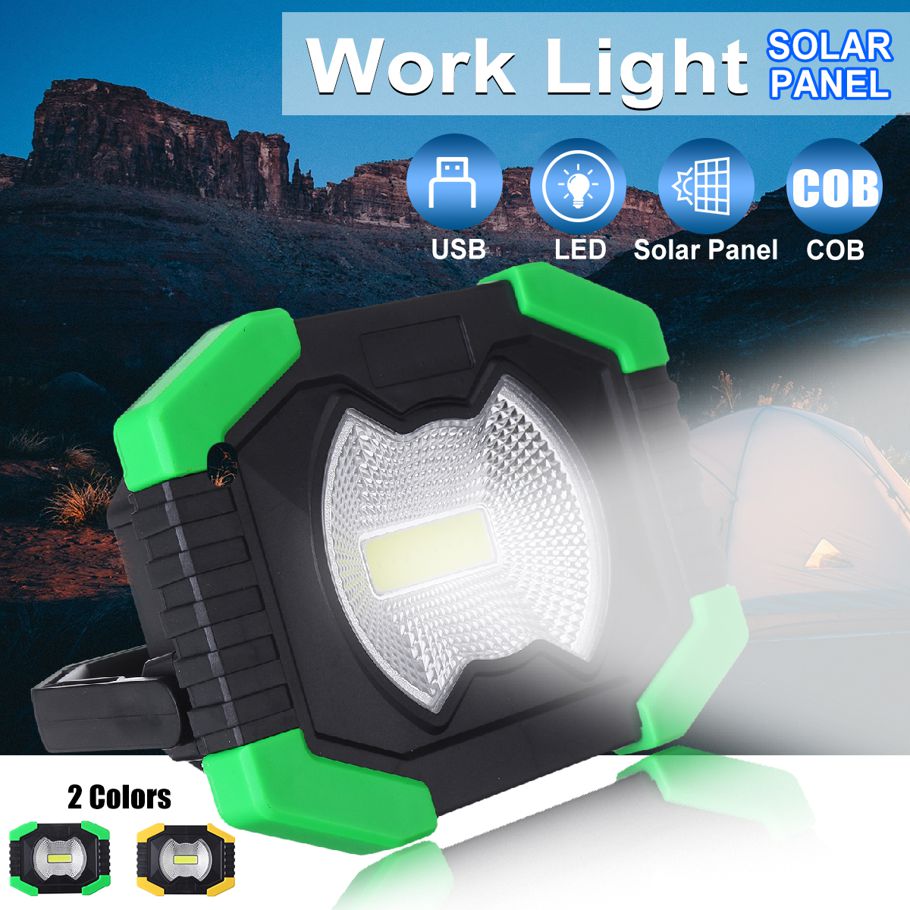 Tool parts 750lm Solar LED COB Super Bright Work Light Emergency USB Rechargeable Lamp Floodlight