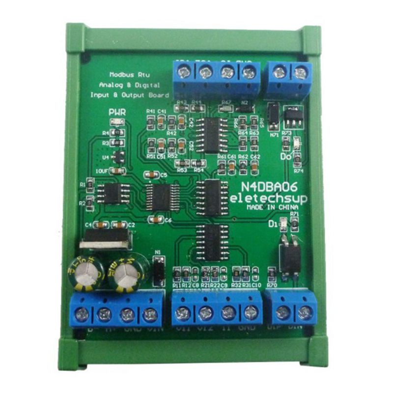 DC 12V 8CH Analog Digital Input Output Devices 0-5V 0-10V 4-20MA DAC ADC RS485 Modbus RTU Board