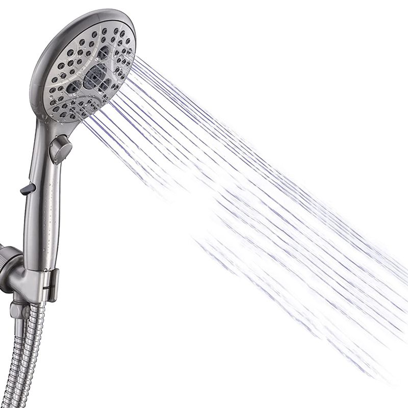 High Pressure 6 Setting Hand Held Shower Head , Shower Head with On/Off Switch with Bracket/ Rubber Washers