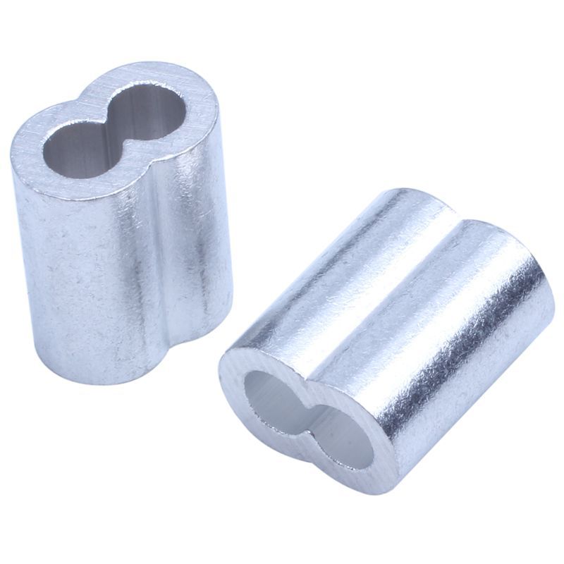 50-pack Aluminum Crimping Loop Sleeve for 4mm Diameter Wire Rope and Cable