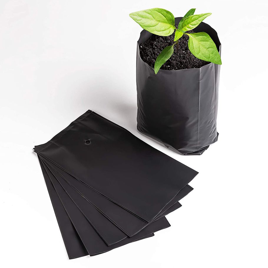 Nursery Black Poly Bag 10"/10" 1 kg for Planting  নার্সারী কালো পলি ব্যাগ (ছিদ্র ও ভাজ যুক্ত)  Nursery Pots Plant Grow Bags Seedling Planter