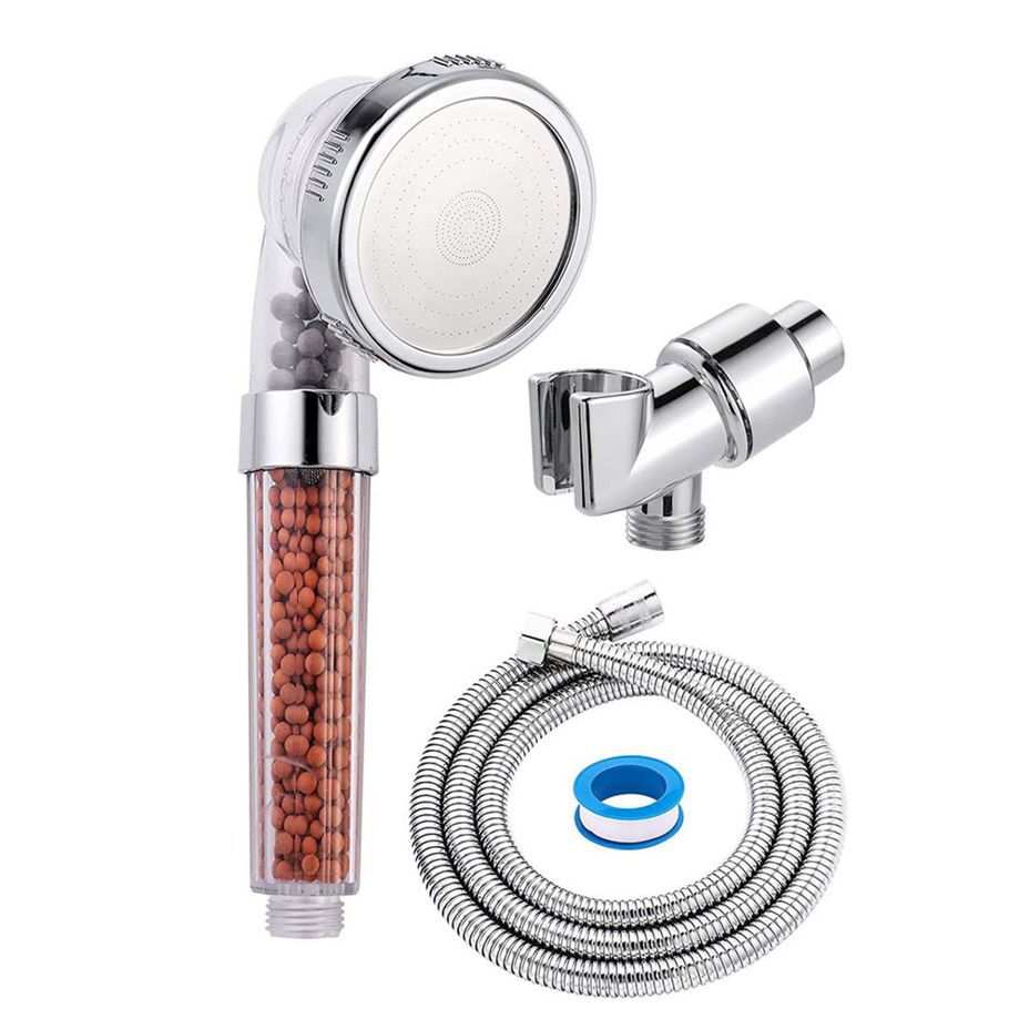 3 Pcs Negative Ion Pressurized Shower Head Large Water Diameter Nozzle-transparent 85*85*260mm