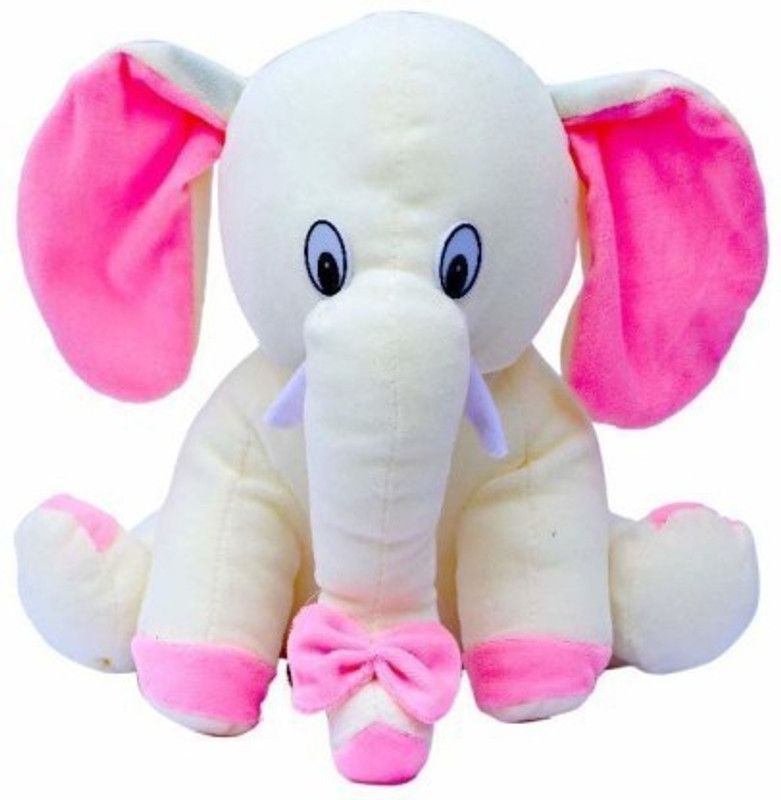 SUIinterprise Sitting Appu Elephant Teddy Bear Soft Toy - 30 cm  (White)