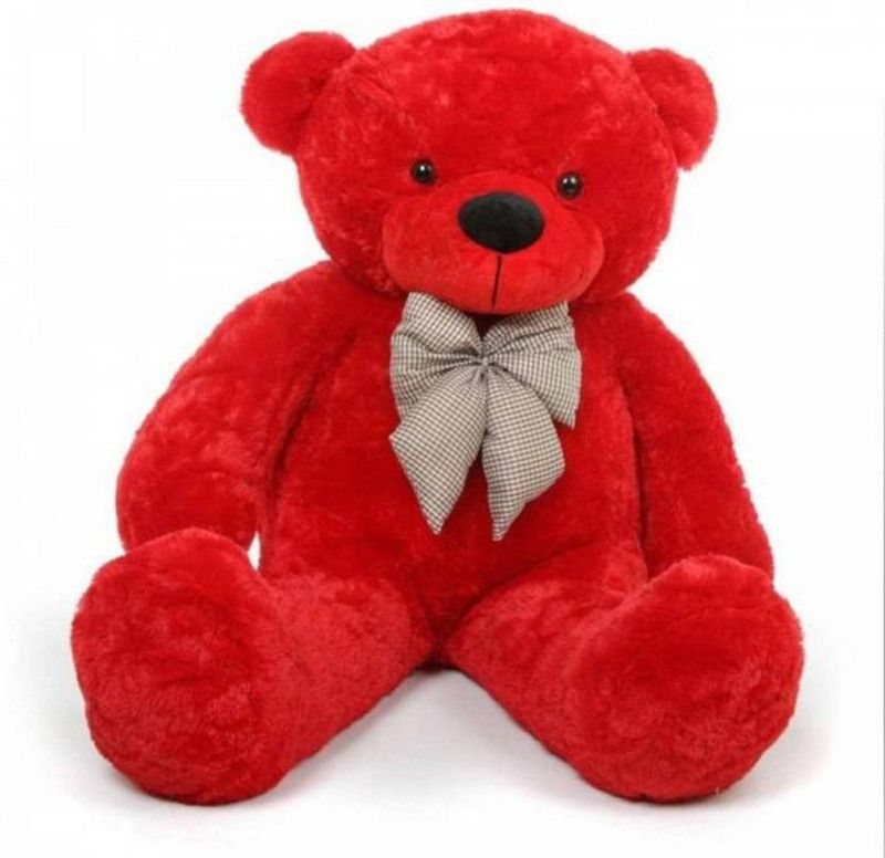 omex AN TEDDY BEAR 4 Feet Large Red Jumbo Teddy Bear Soft toys - 121 cm (Red) - 4 mm (Red) - 121cm  (Red) - 121 cm  (Red)