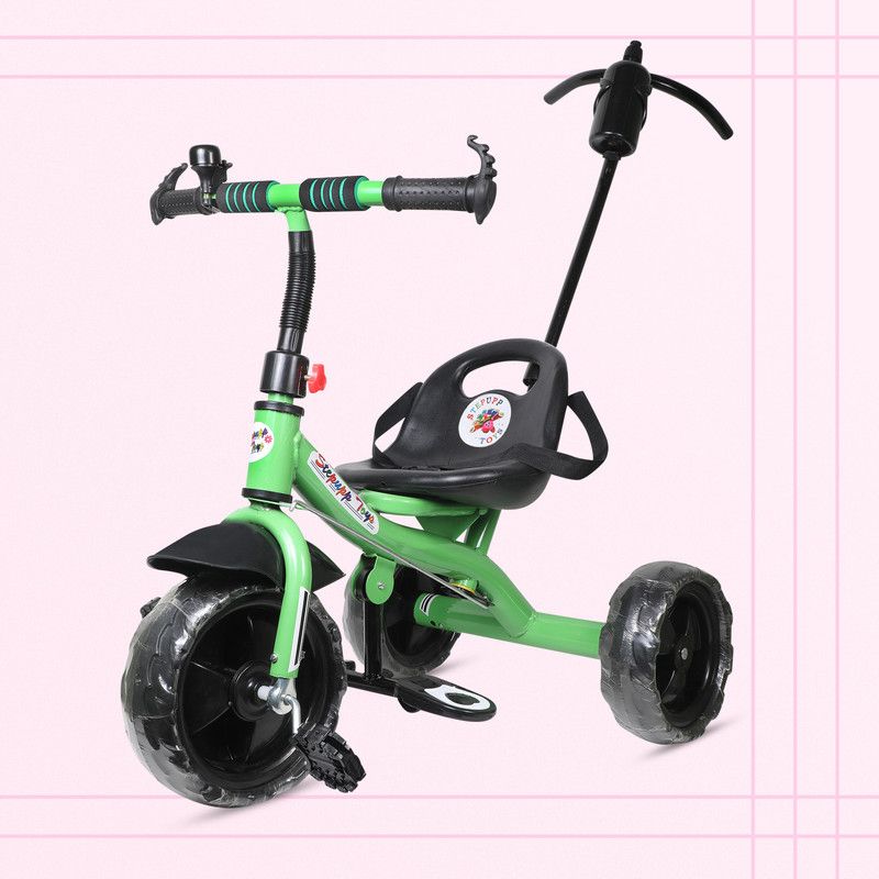 DUGGY DGY GREEN COLOR PARENT HANDLE FOR CHILDREN AND KIDS-10 Tricycle  (Green)