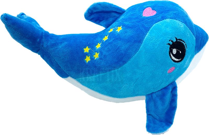 Kraftix Blue Dolphin Stuffed Plush Soft Toy Doll Teddy Bear Animal For Girls Boys Kids Baby Car Birthday Home Decoration Cute Lovely Premium Quality - KST180133 - 33 cm  (Blue Dolphin)
