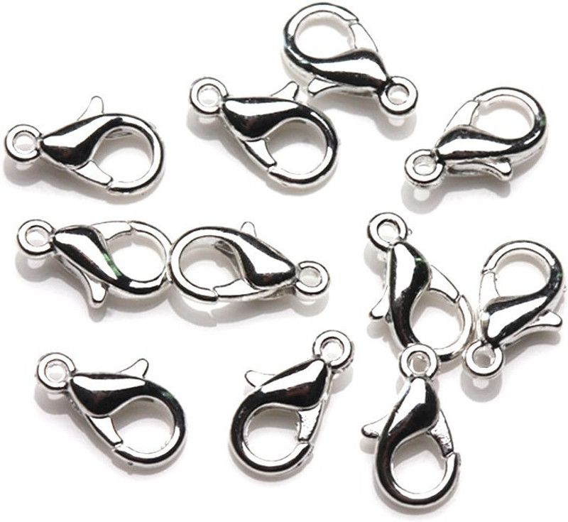 Udhayam Silver Plated Lobster Clasps Claw Jewellery Hooks Necklace And Bracelet 6 Mm Aproximate