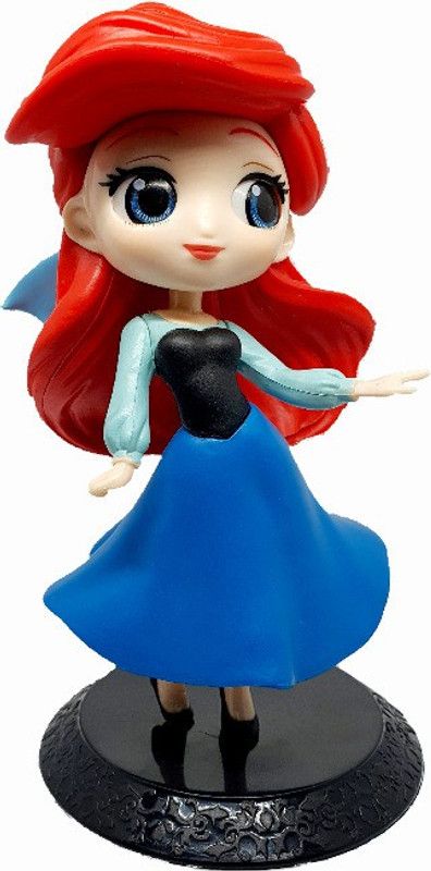 Daiyamondo Princess With Long Red Hair Doll For Desk Decoration For Girls Car Dashboard 12cm PVC Material Doll  (Multicolor)