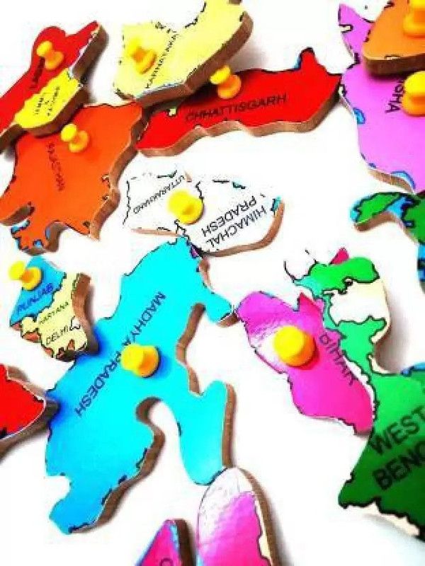 Cyrus GOOD PRICE Wooden Educational Learning India Map Puzzle Board for Kids  (Multicolor)