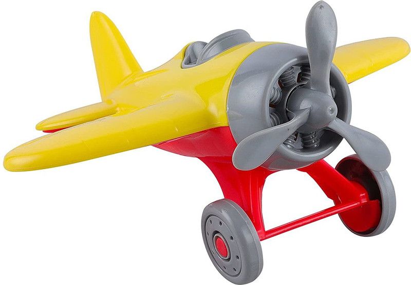 JoyRide Top Race Airplane Toy|Friction Powered Toy | Push and Go Engine Vehicle for Kids  (Yellow, Pack of: 1)