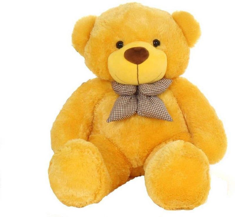 omex TEDDY BEAR 3 Feet Stuffed Spongy Hugable Cute Teddy Bear Cuddles Soft Toy For Kids Birthday / Girls Lovable Special Gift High Quality (Yellow Color) - 91 cm (Yellow) - 91 cm  (Yellow) - 152 cm  (Yellow)