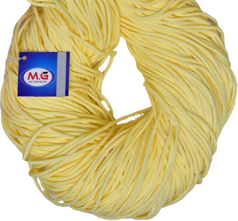 KNIT KING Macrame Cream Braided Cord Thread Nylon knot Rope sturdy cording, mildew resistant DIY 3 mm 100 m for Jewelry Making, Bags & art craft