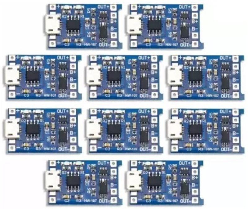 samest Pack of 10 TP4056 Micro USB Lithium Battery Charging Converter Micro Controller Board Electronic Hobby Kit