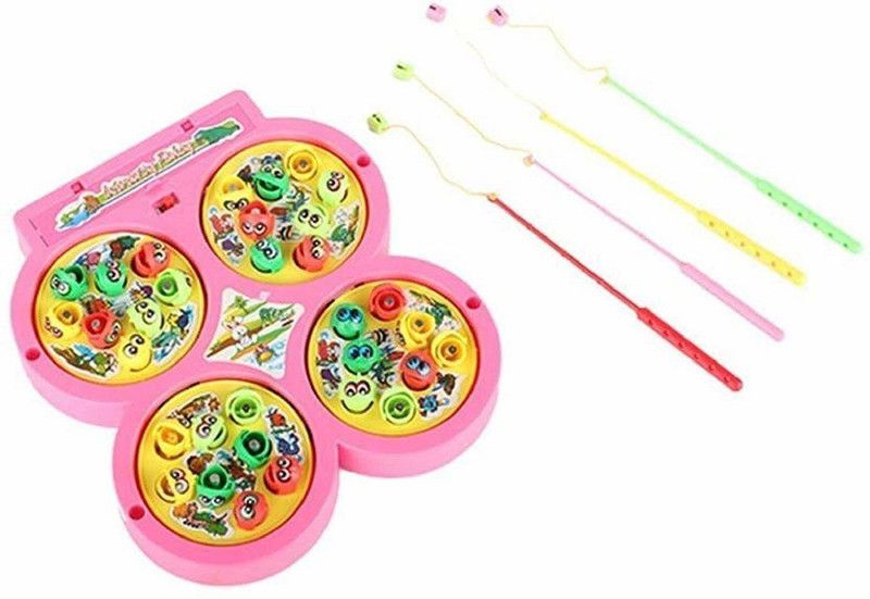 lykit Fishing Game for Kids Magnetic, Fish Catching Toy with 32 Fish upto 4 players  (Pink)