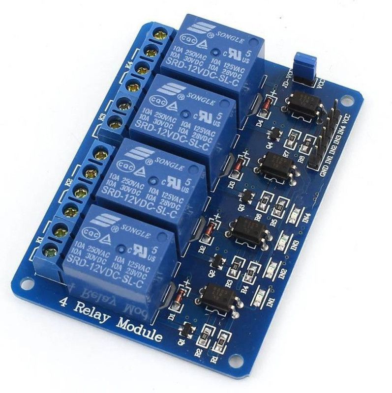 REES52 4 Channel Relay Module with light coupling 5V red board Micro Controller Board Electronic Hobby Kit