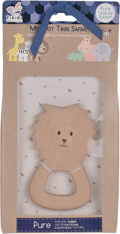 Tikiri Toys LionNatural Rubber Teether Rattle  (Multicolor)
