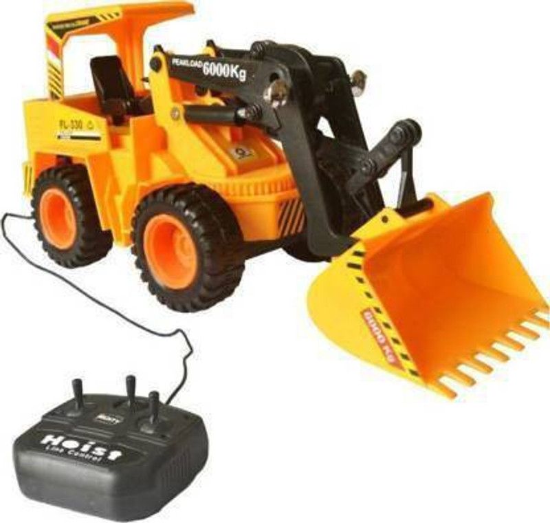 Psb Wired Remote Control Battery Operated JCB Crane Truck Toy (Yellow, Orange)  (Yellow)