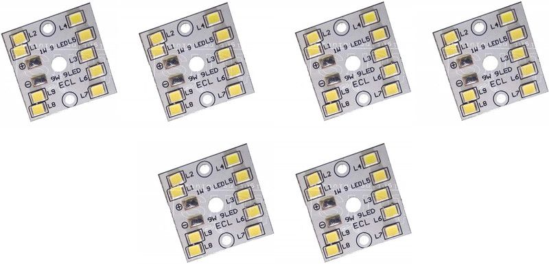 Onas 5 Pcs 9 Watt MCPCB LED Bulb Raw Material WHITE Color Light Electronic Hobby Kit