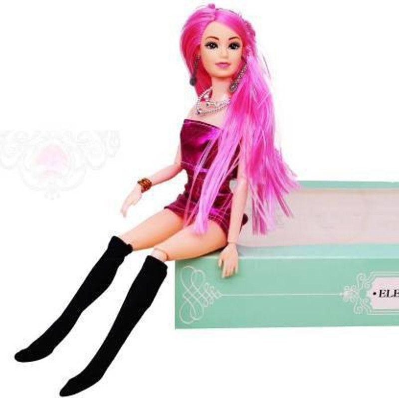 Tricolor Beautiful cute doll for girls with removable head and movable hands and legs (Multicolor)  (Multicolor)