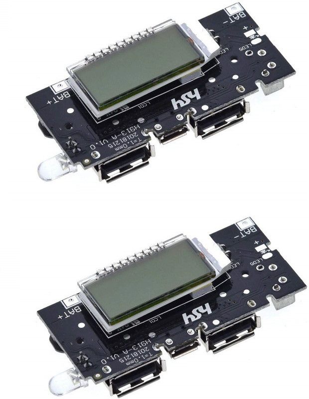 JAIVIK STORE Dual USB 5V 1A 2.1A Power Bank Charging Module Circuit Board with Digital Display (PACK OF 2) Electronic Components Electronic Hobby Kit