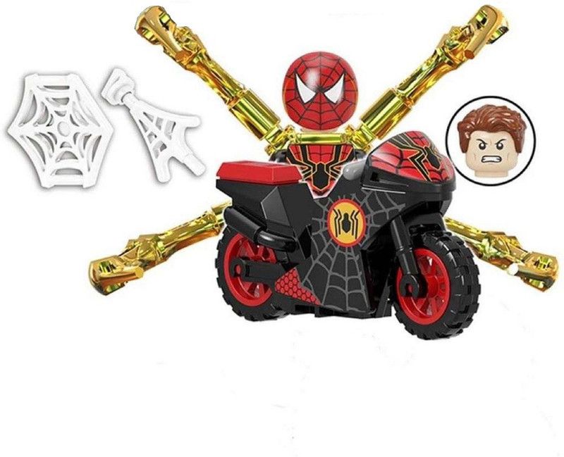 FOZZO-SK New Spider Man with Bike Legoing Building Blocks Mini Toy Figure Puzzle for kids  (Multicolor)