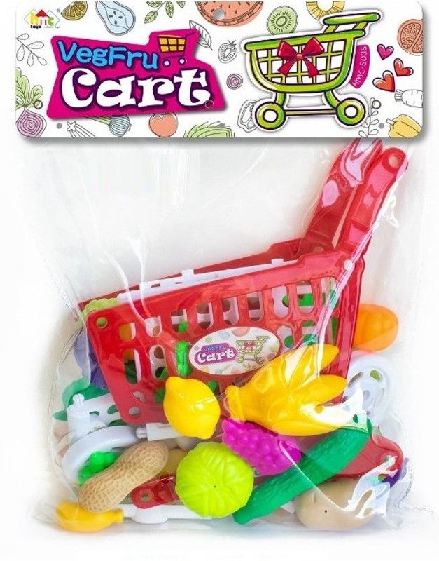 Kp Enterprise Fruits and Vegetables Shopping Cart Role Pretend Play Set Toy (Set of 36 Pcs)