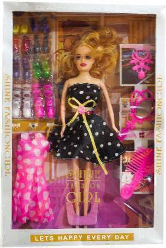 LooknlveSports Doll set with Makeup/Dresses/Shoe/Sandals and accessories for kids (Multicolor) (Multicolor)  (Multicolor)