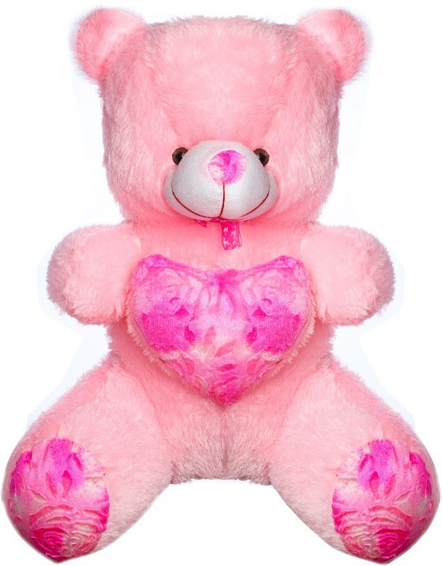 Maxclass Teddy Bear with Neck Bow Stuffed Cute - 15 cm  (Pink)
