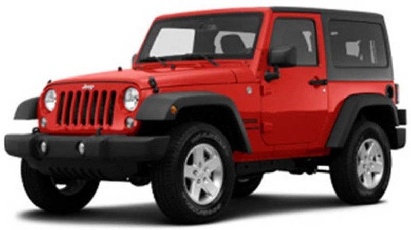 NEW RAY Jeep Wrangler, Pull Back, 1/32 Scale, Die Cast  (Red, Pack of: 1)