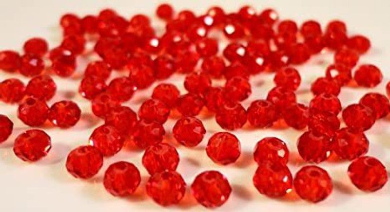 CRAFTLOVE Crystal Swarovski Shiny Jewelry Making Beads 8 mm - Red - Pack of 100 Beads