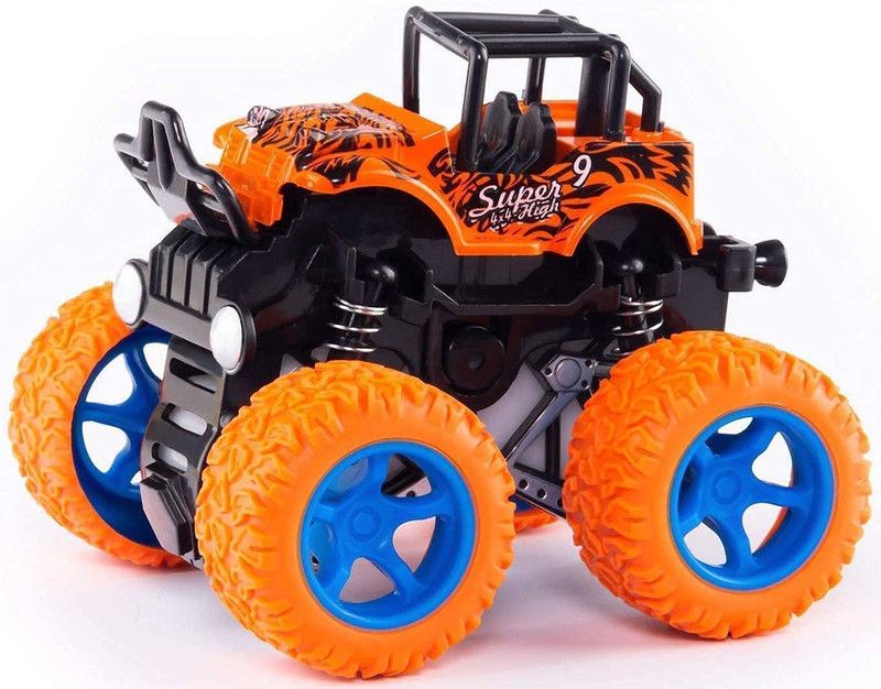 AbyDigital Monster Truck Friction Powered Cars Toys Plastic Truck Big Rubber Tires 360 Degree Rotation(Multi Color)  (Multicolor)
