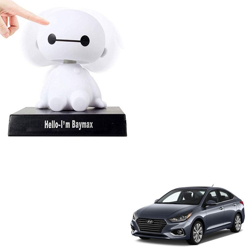 SEMAPHORE Plastic Cute Cartoon Bobblehead Doll Toy Car Dashboard Interior Decoration Accessories for Hyundai Accent  (White)