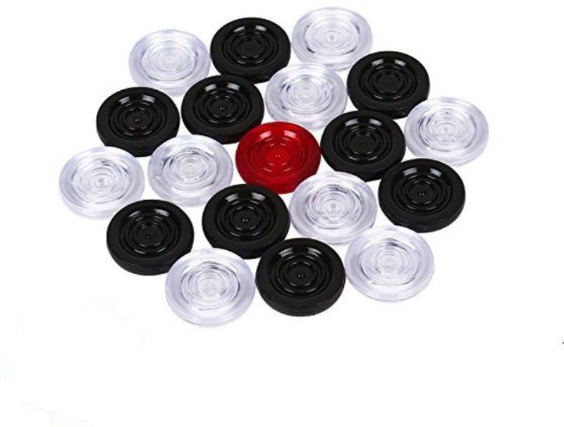 Eyn ransparent Carrom Coin Carrom Pawns (Pack of 20)- with Free 1 Striker and 1 Powder Carrom Board Board Game