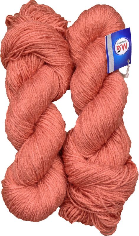 KNIT KING Brilon Salmon (300 gm) Wool Hank Hand knitting wool / Art Craft soft fingering crochet hook yarn, needle knitting yarn thread dyed