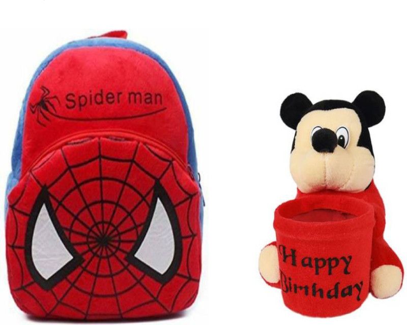 tgr kids bag pack Spider man bags & mickey mouse pen stand - 45 cm  (Multicolor)