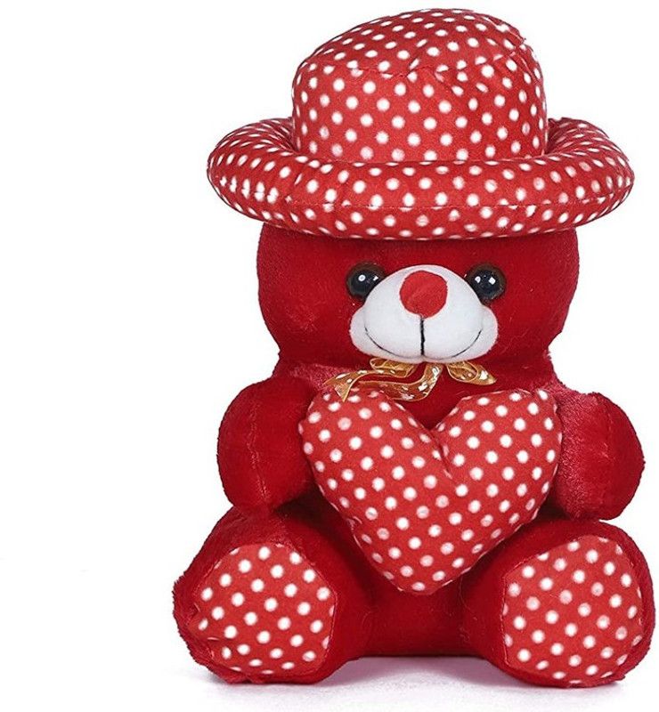 SUIinterprise heart teddy bear soft toy for girls friend kids boy children - 36 cm  (Red)