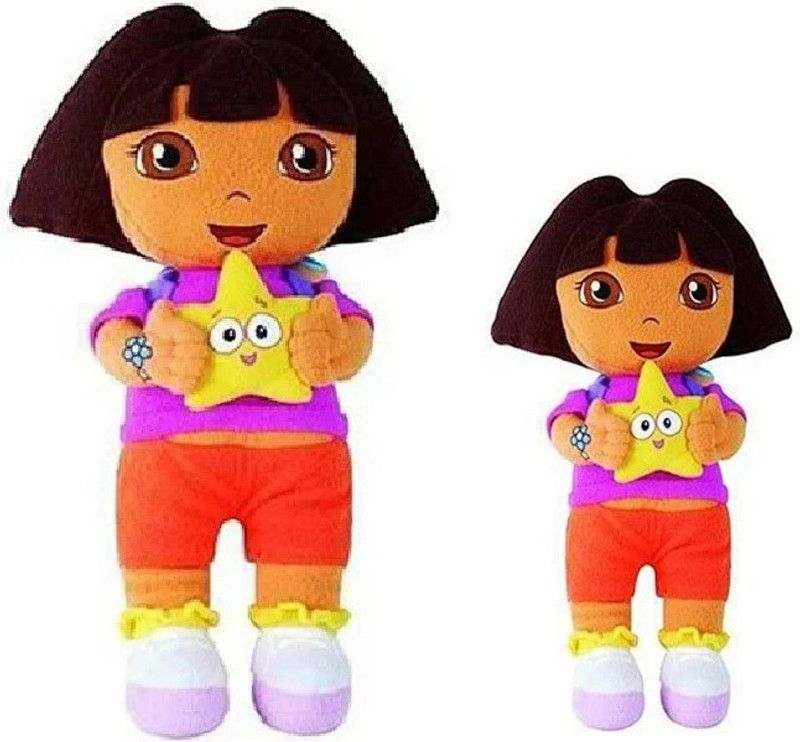 P I SOFT TOYS SOFT DORA DOLL A SPECIAL COMBO 45CM -35CM STUFFED SOFT TOY COMBO - 35 cm  (Multicolor)