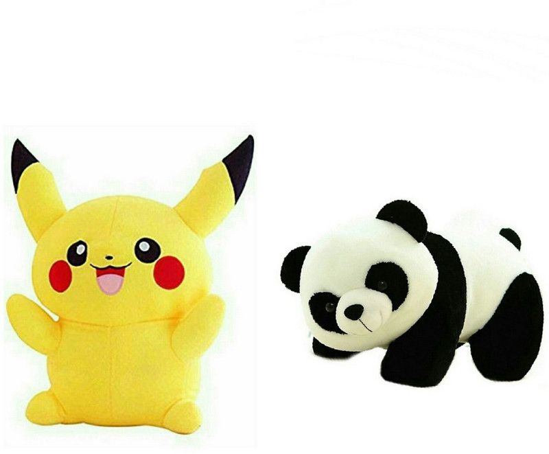 soniya enterprises panda-36cm and Pikachu - 40 cm  (Black, Yellow)