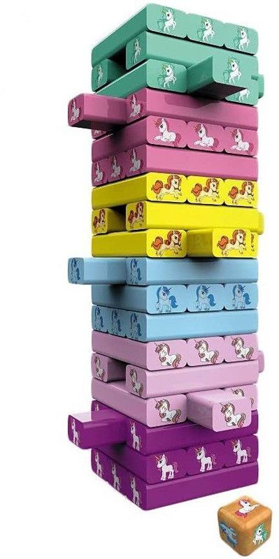 Pulsbery Wooden Zenga Stacking & Balancing Building Block Game for Old Kids,Multi Color,Pack of 1  (Multicolor)