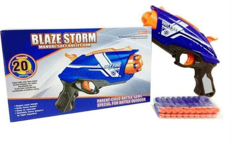 nisansuper Blaze Storm Soft Bullet Gun- Hot fire With 20 Soft Darts (Multicolor (Multicolor) Guns & Darts  (Multicolor)